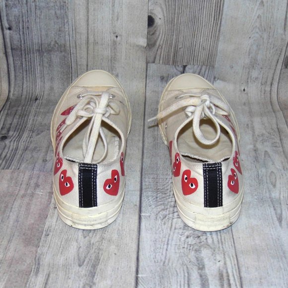 CONVERSE X PLAY Comme des Garçons Chuck 70 OX Multi Heart Sneakers Mens Size 11 - Picture 5 of 8